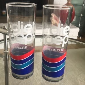 Vintage Diet Pepsi novelty glasses